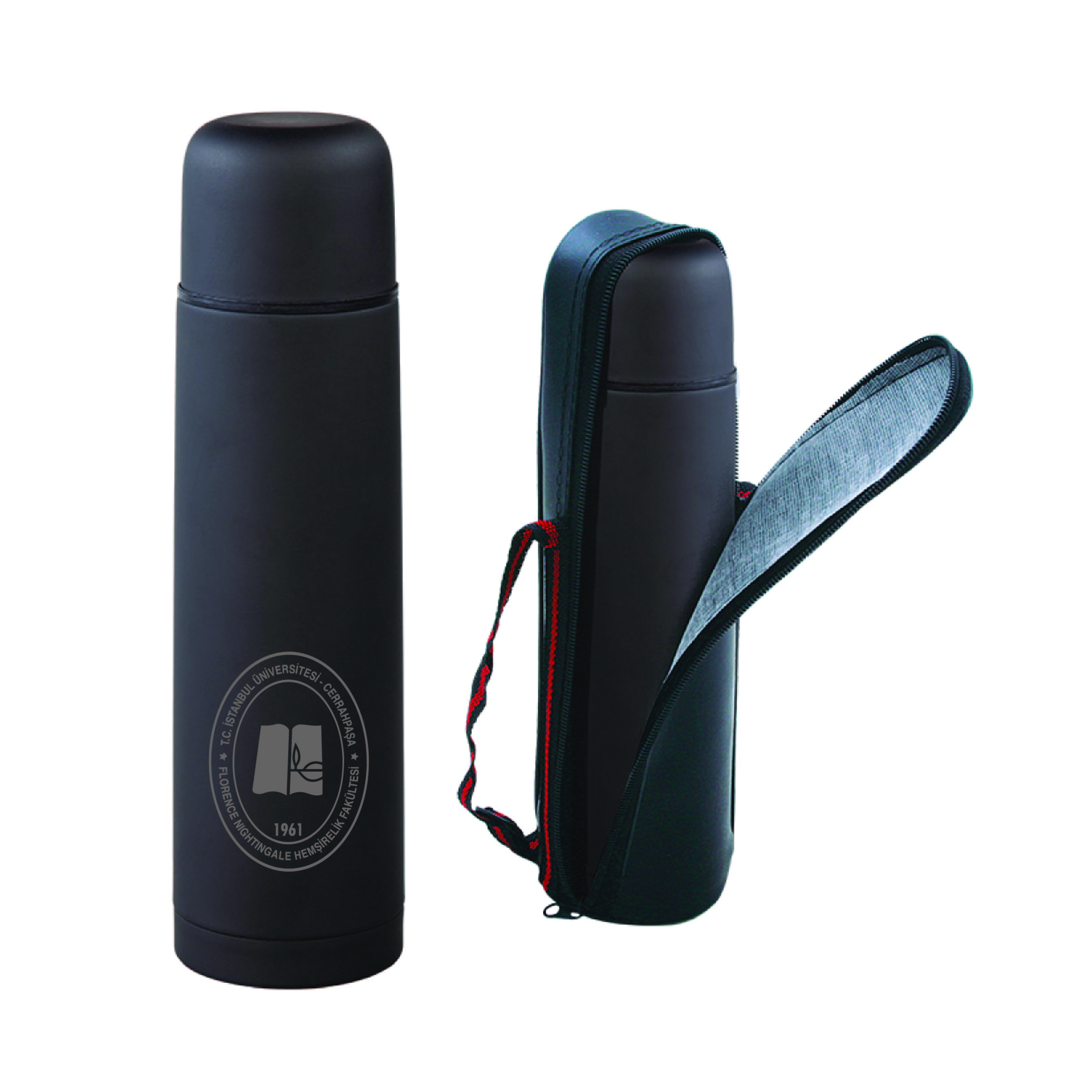 İÜC Florence Nightingale Hemsirelik Fakültesi Deri Kilifli Çelik Termos 500 ML