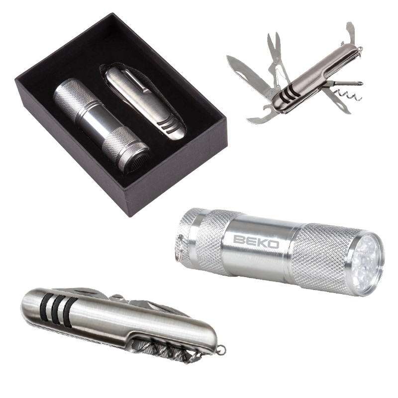 KP02117-0127 Hediyelik Set - 7 Fonksiyonlu Çakı - Led Elfeneri